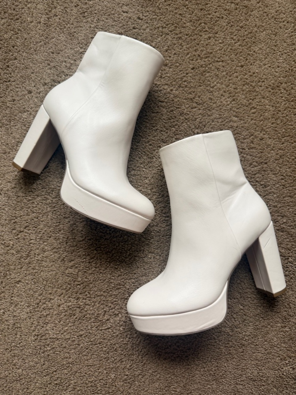 Mix No. 6 White Platform Ankle Boots - Size 7
